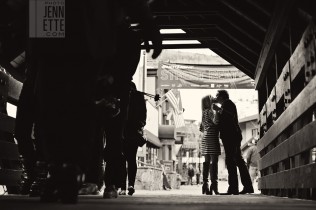 vail village covered bridge engagement